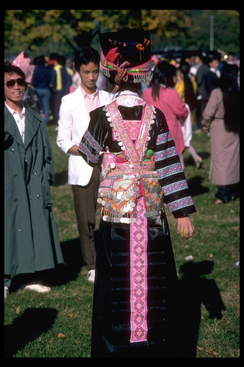 Striped Hmong costume, Rancho Cordova, 1984